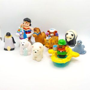 Fisher Price - Little People Animal and wonder woman Lot 11 figures and Boat